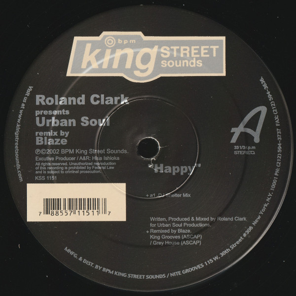 Roland Clark pres Urban Soul - Happy ( Blaze Remixes )