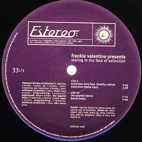 Frankie Valentine Presents - Staring In The Face Of Extinction - Estereo