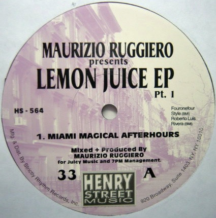 Maurizio Ruggiero - Lemon Juice EP - Henry Street