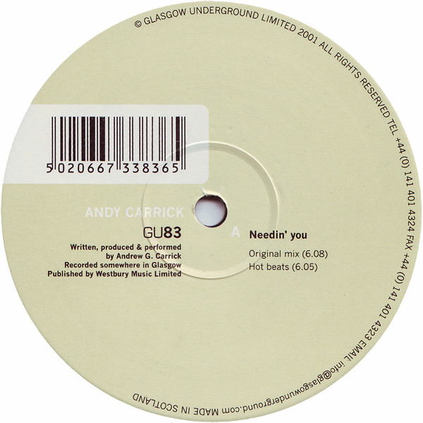 Andy Carrick - Needin You - Glasgow Underground
