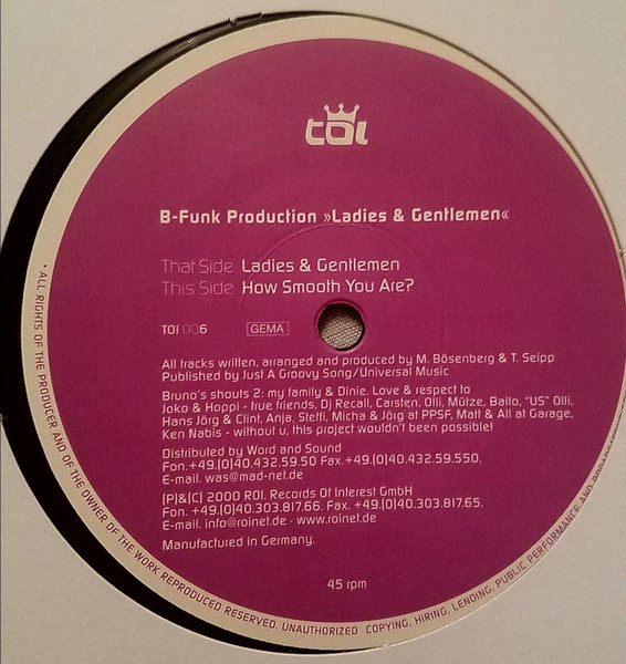 B Funk - Ladies & Gentlemen - Tracks Of Interest