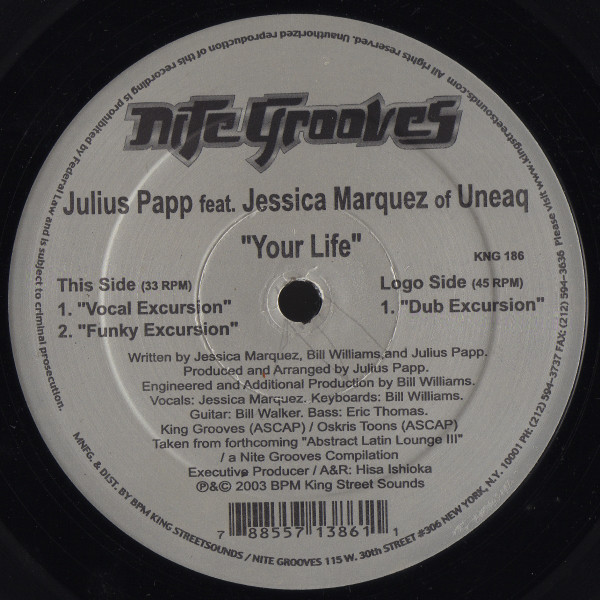Julius Papp Ft Jessica Marquez - Your Life - Nitegrooves
