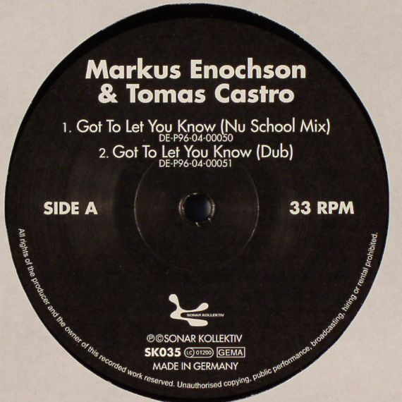 Markus Enochson - Got To Let You Know - Sonar Kollektiv