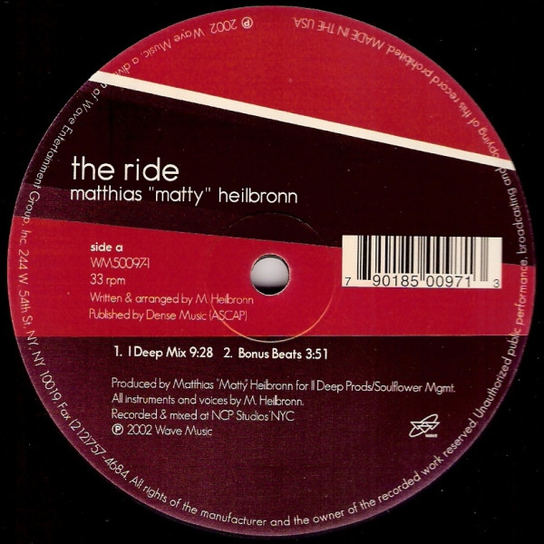 Matthias Matty Heilbronn - The Ride - Wave (Sealed)