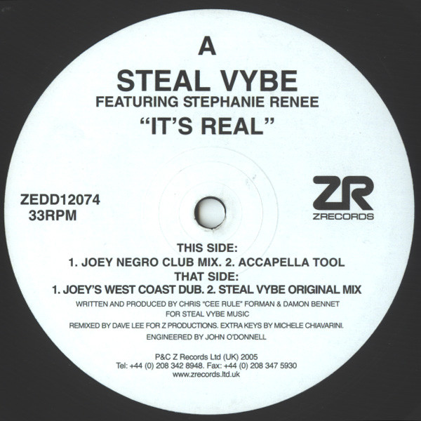 Steal Vybe Feat Stephanie Renee - It's Real - Z Records
